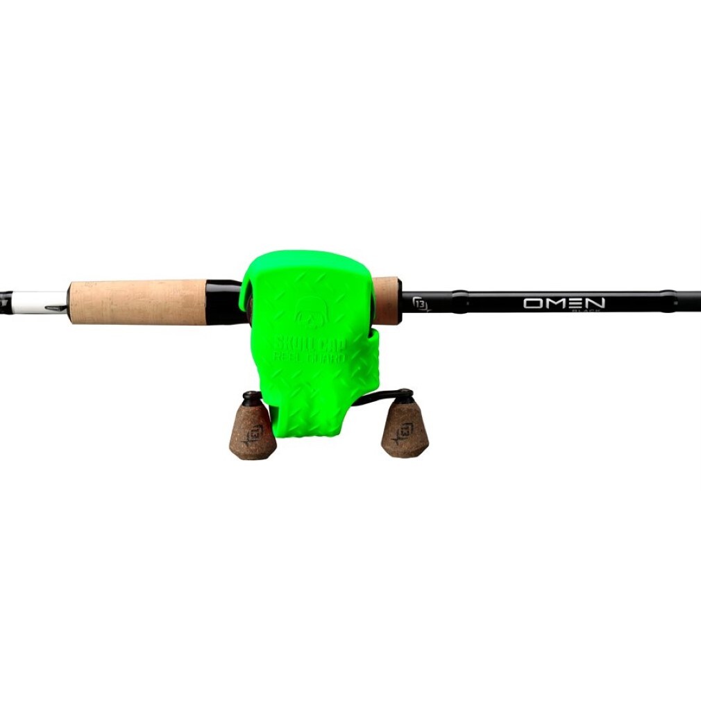 13 Fishing TX Green Skull Cap Reel Guard Low Profile Baitcaster Reel Cover