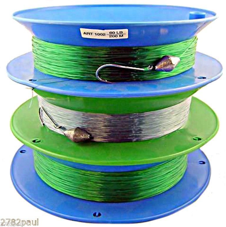 3 x 10 Inch Hand Casters Pre Rigged with 200m of 60lb Mono Fishing Line -  Surecatch
