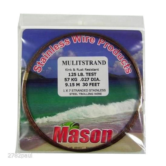 30ft Coil of Mason Multistrand Stainless Steel Wire Fishing Leader