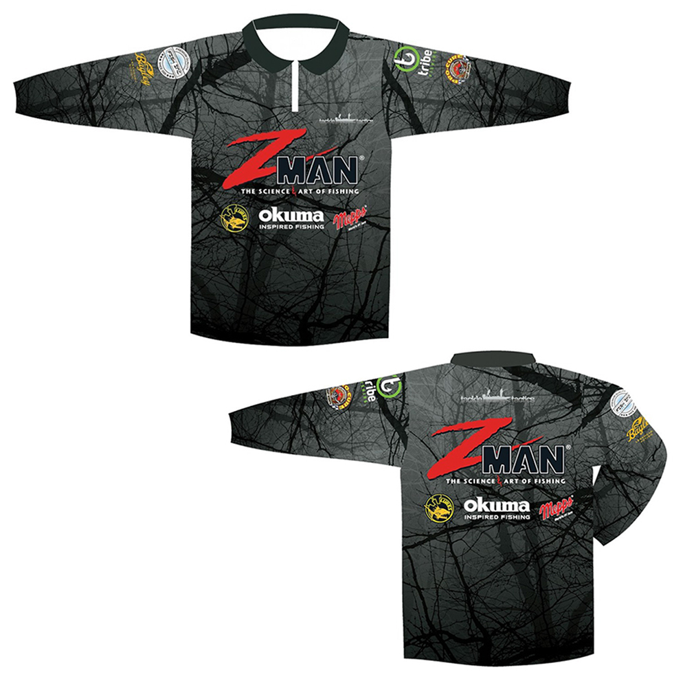 ZMan Tournament Fishing Shirt Quick Dry Long Sleeve with Front Zip and ...