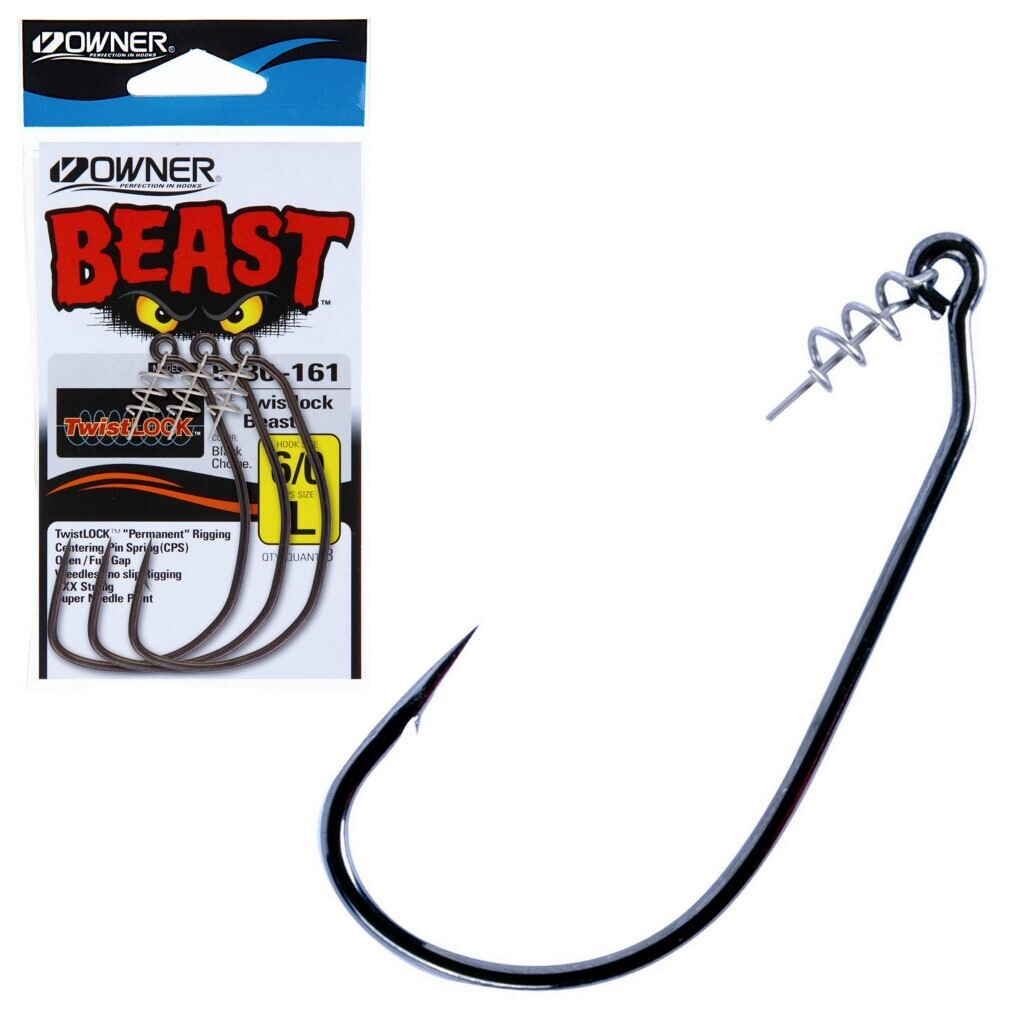 2 Pack of Size 8/0 Owner 5164 3/8oz Flashy Swimmer Hooks with Twistlock  Centering-Pin Springs