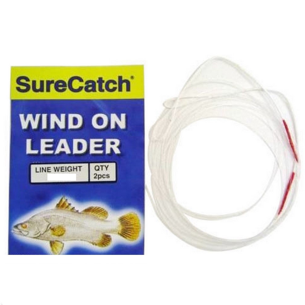 2 x 1.5m Lengths of Surecatch Dacron Sleeved Wind On Leader -Mono Fishing  Leader