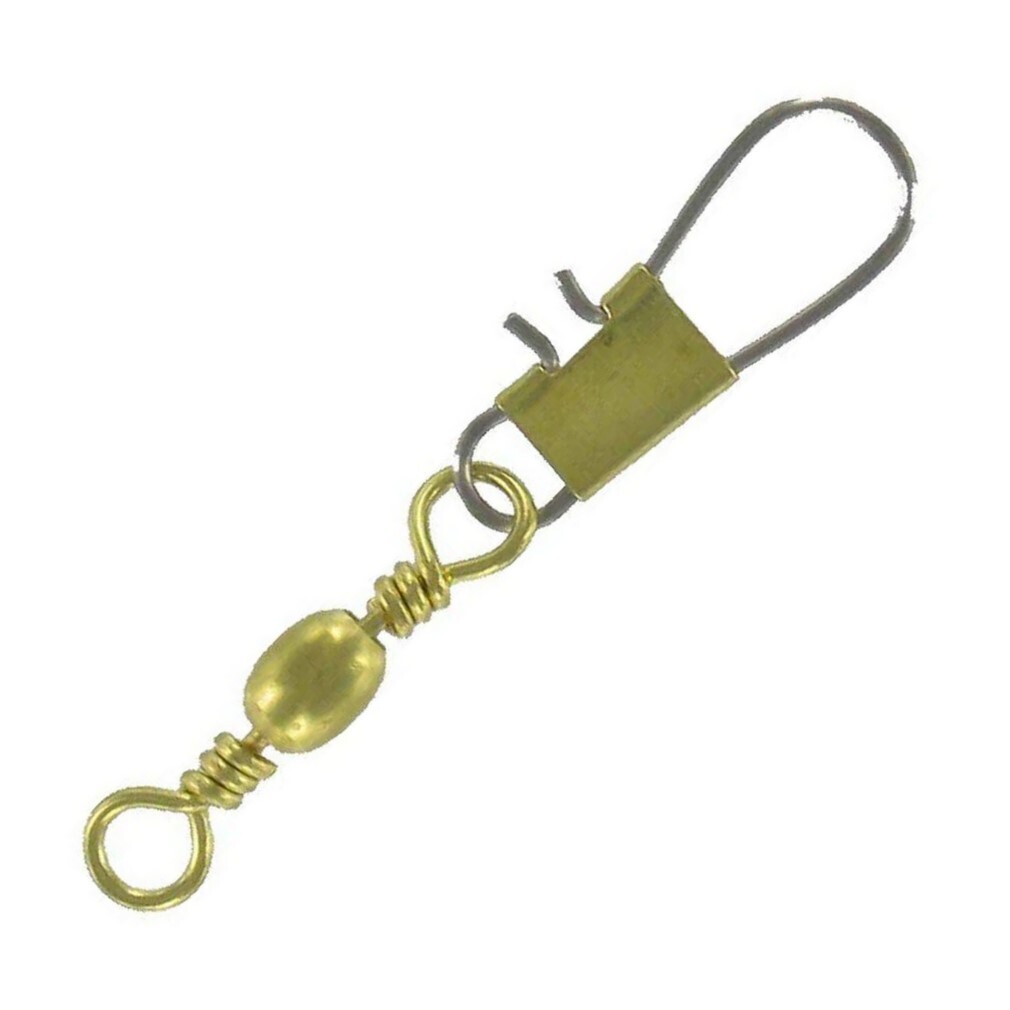 12 Pack Brass Barrel Swivels With Interlock Snap For Easy Rig