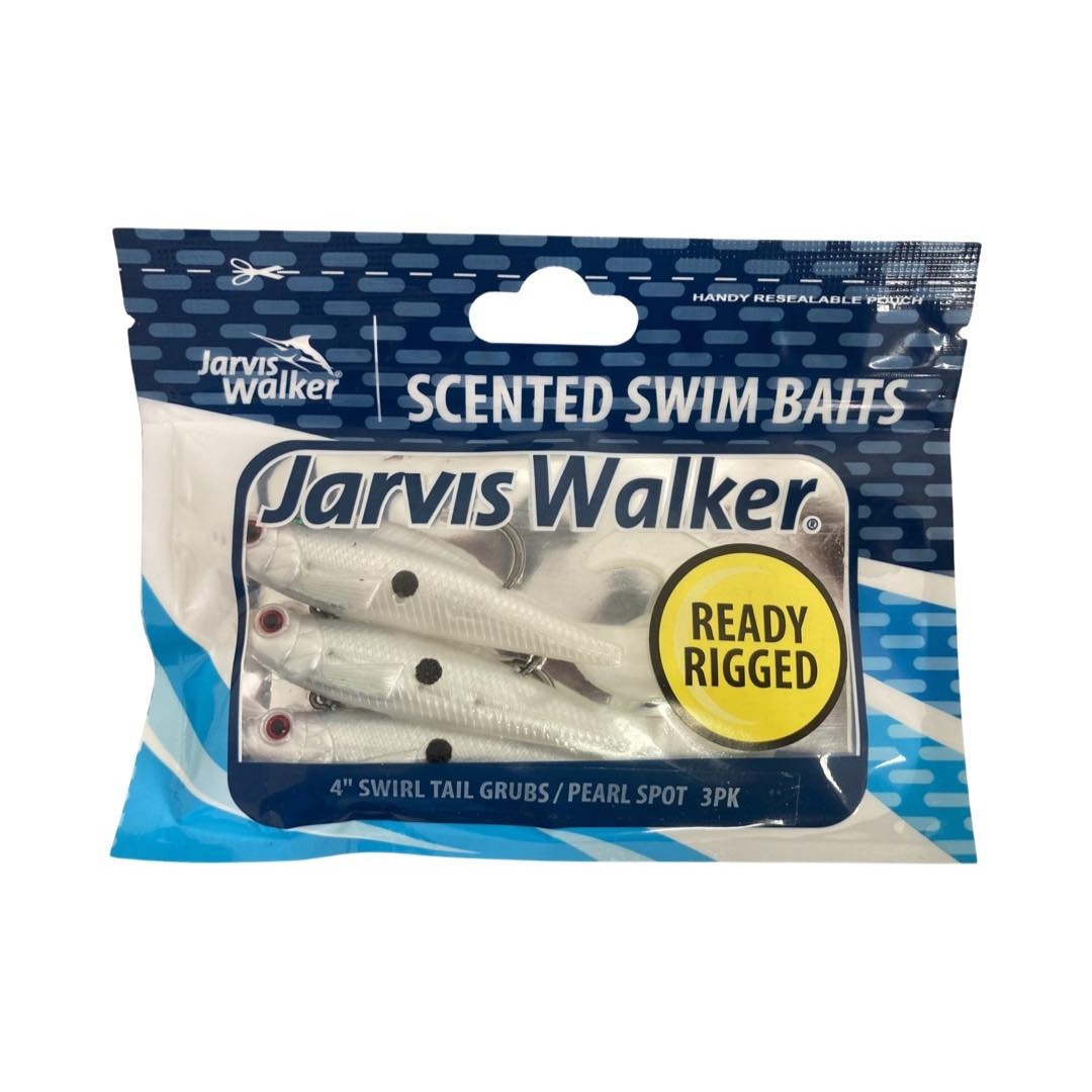 3 Pack of Jarvis Walker 4 Rigged Swirl Tail Grub Soft Plastic Lures
