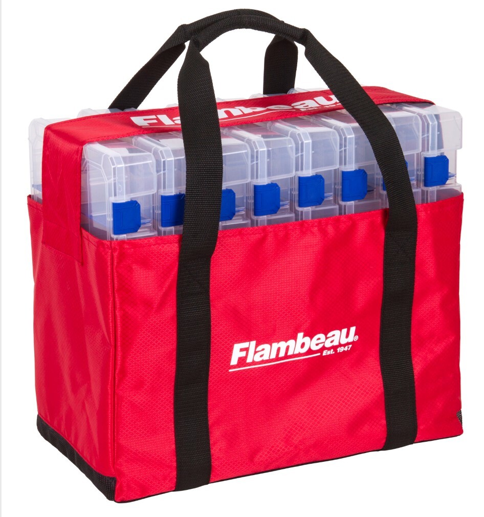 Flambeau 5228 Large Fishing Tackle Tray Tote Bag with Eight 5007 Tuff