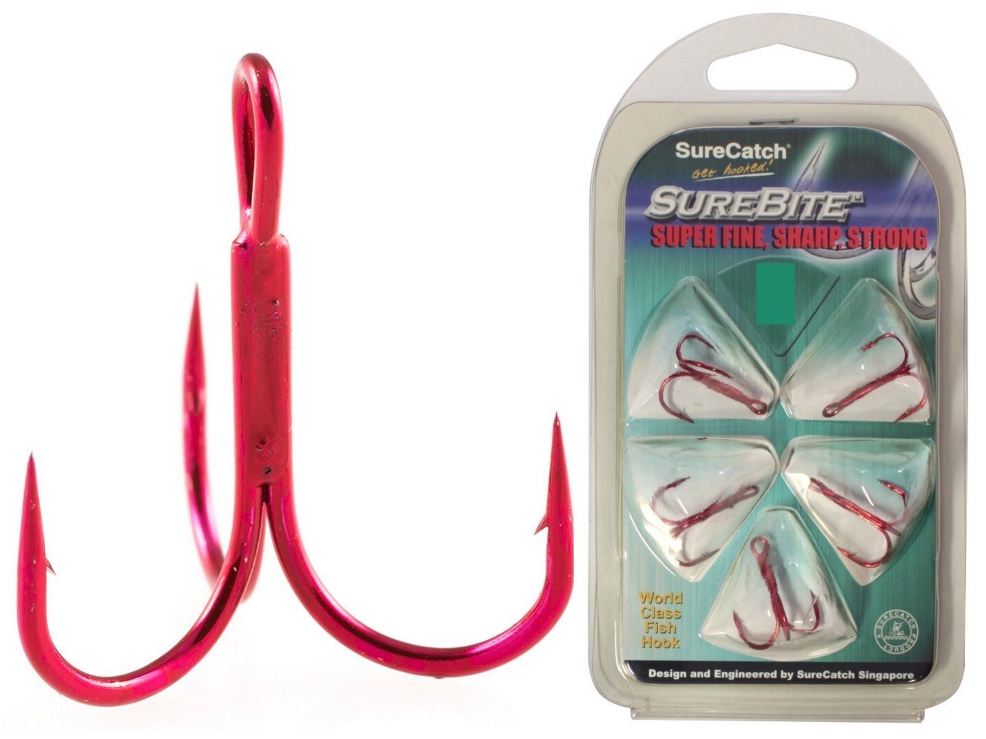 Mustad 6 Piece Light Wire Ultra Lock Soft Plastics Hook - Red - 3/0