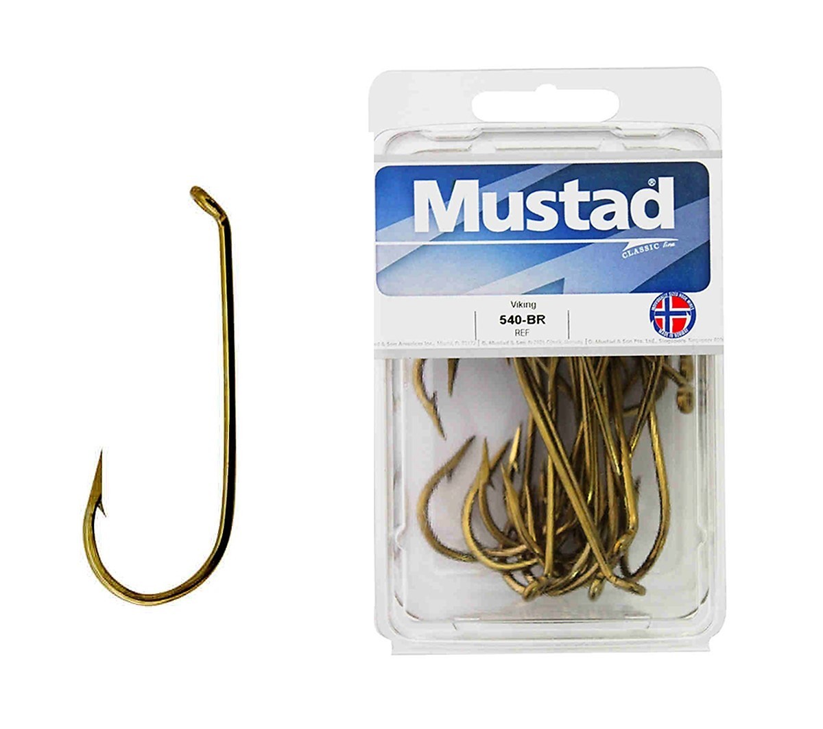 Mustad 37140 - Size 2/0 Qty 25 - Wide Gap Bronzed Fishing Hooks