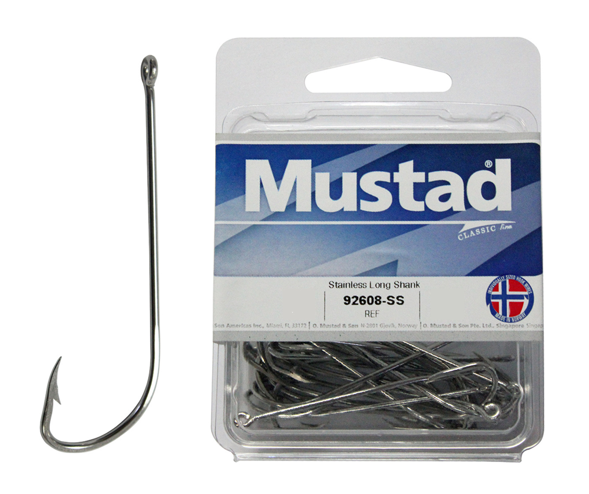 Mustad Beak Special Long Shank Hook with 2 Slices Forged Down Eye