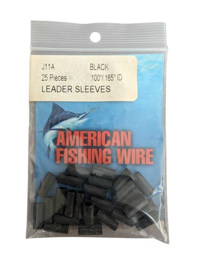 25 Pack of American Fishing Wire Size 11 Single Barrel Crimp Leader Sleeves