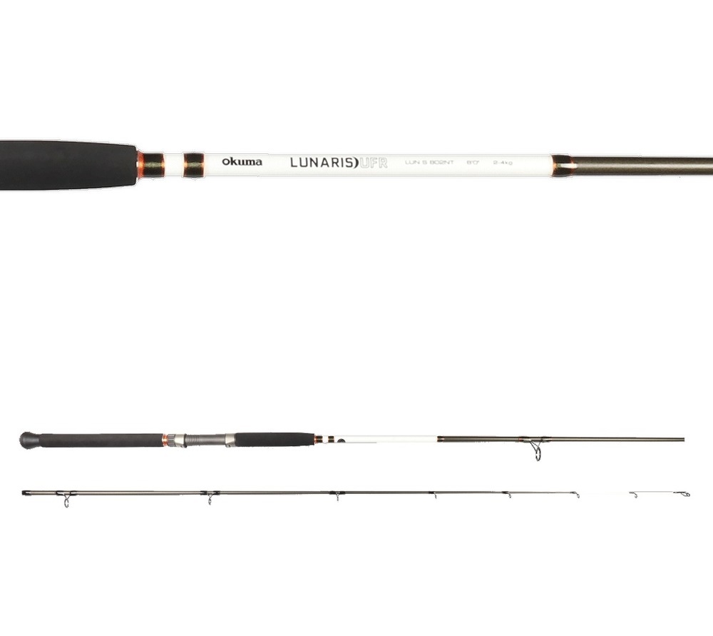 8ft Okuma Lunaris 2-4kg Spin Rod - 2 Piece Fishing Rod with
