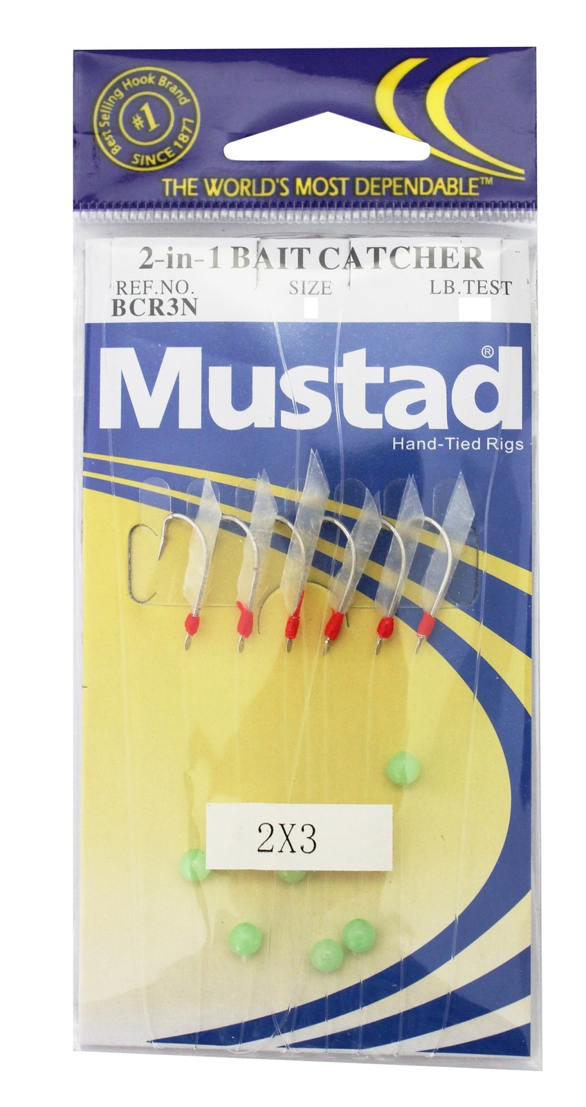 Mustad Hand Tied Snelled Rigs with 90234NPNR Chemical Sharpened Long Shank  Hooks
