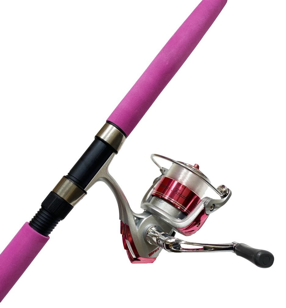 Fishing Made Easy with The Black Spinning Reel in Stunning Pink