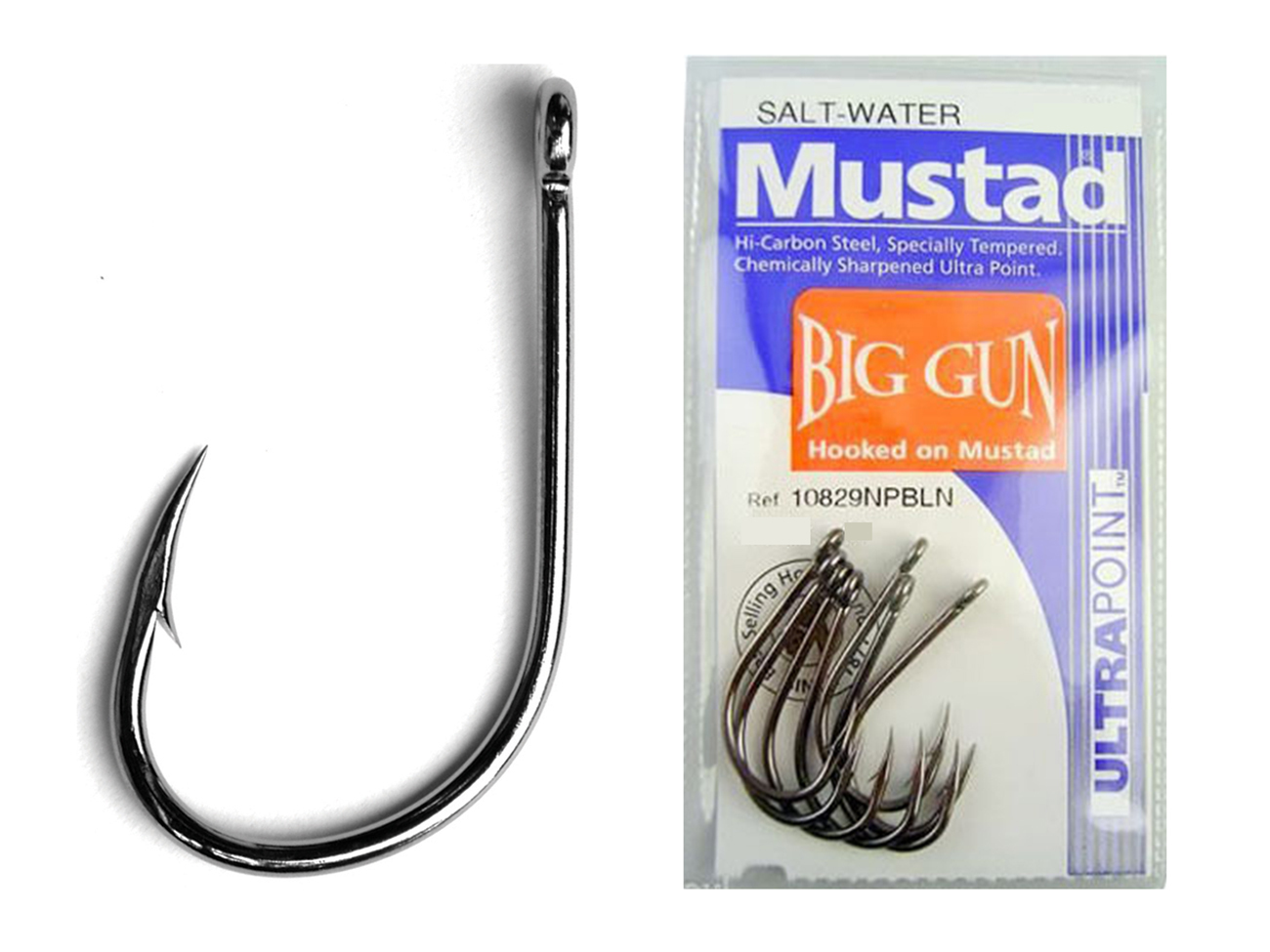 Mustad Ultra Point Grip Pin Hook 5 Pack Size 4/0 - Stays Sharper Longer