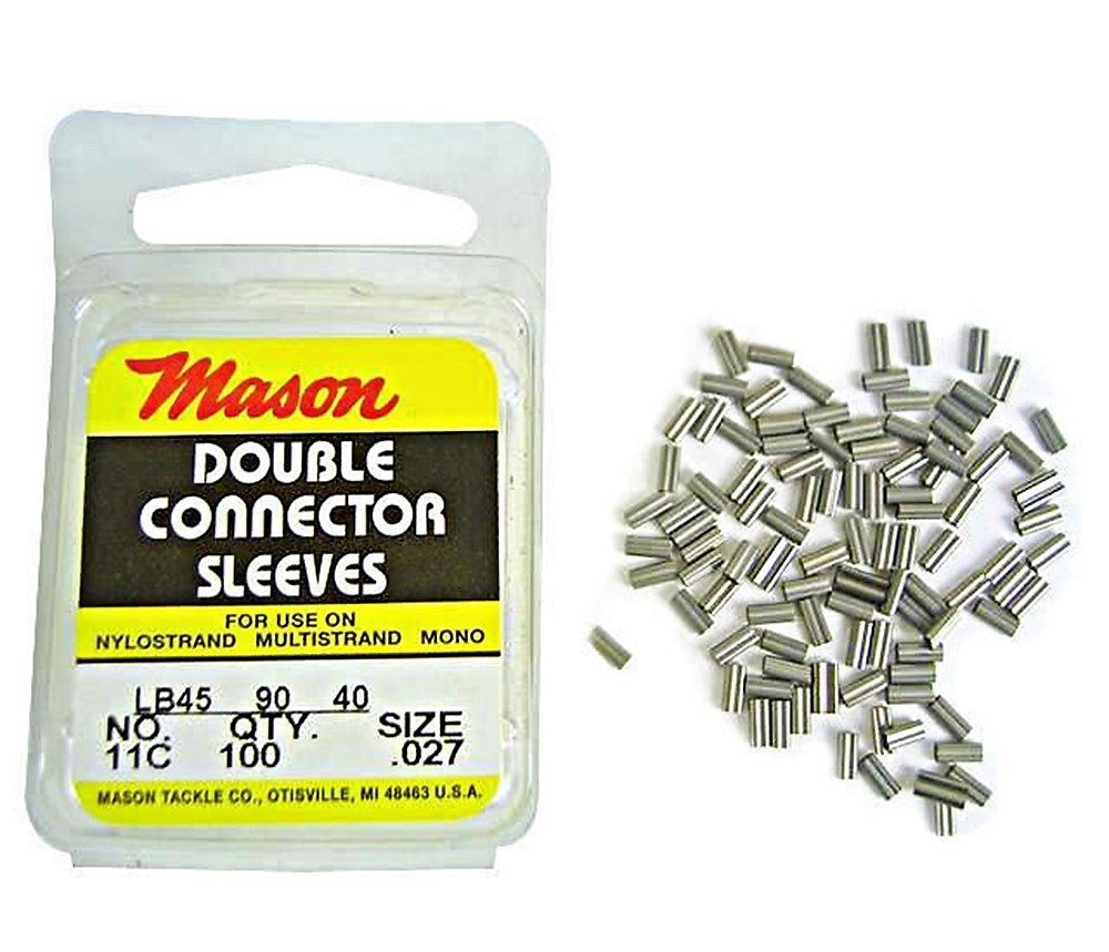 100 x Size 11 Mason Crimps - Crimping Connector Sleeves for Fishing  Wire/Line