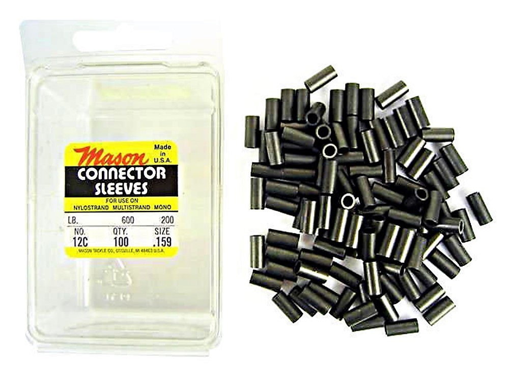 100 x Size 12 Mason Crimps - Crimping Connector Sleeves for Fishing  Wire/Line