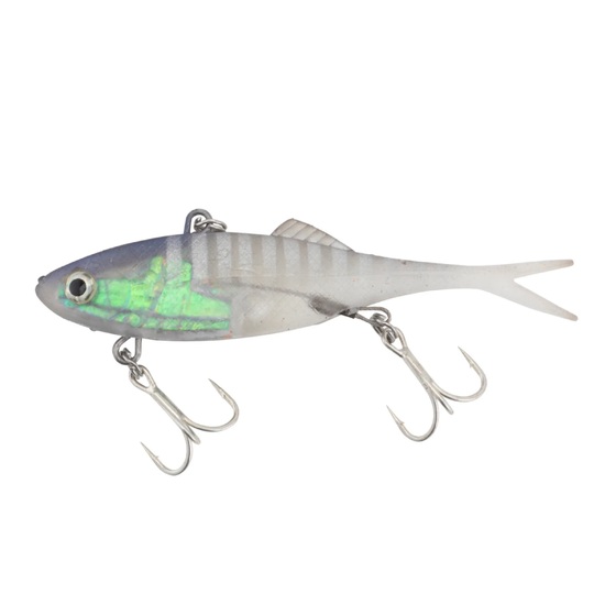 Berkley Shimma Fork 100mm Rigged Soft Vibe Lure - Clear Herring