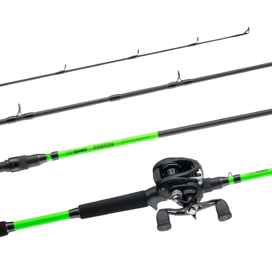 Bite Science Proton 6'6 4-8kg 2 Piece Fishing Rod and Reel Baitcaster Combo