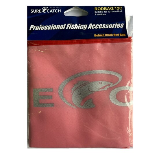 Pink 1970mm Deluxe Fishing Rod Bag to Suit 2 Piece 12ft Rod
