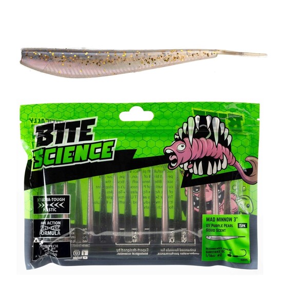 8 Pack of 4 Inch Bite Science Dirty Grubs Soft Plastic Lures with