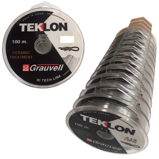 Grauvell Teklon Gold 1.6kg Mono Line -1200m in Total -12 x 100m Connected  Spools