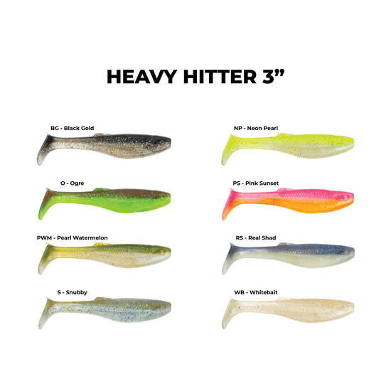 6 Pack of 3 Inch Rapala Crush City Heavy Hitter Soft Plastic Paddle Tail Lures