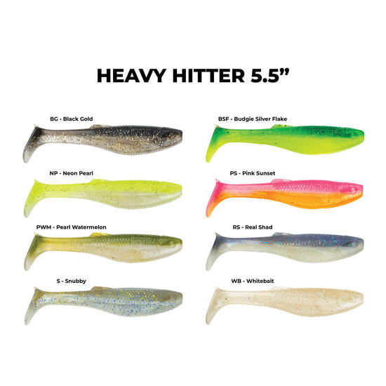 3 Pack of 5.5 Inch Rapala Crush City Heavy Hitter Soft Plastic Paddle Tail Lures