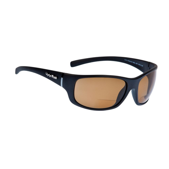 Ugly Fish Eclipse +2.50 Bifocal PN3411 Black Frame/Brown Lens Sunglasses