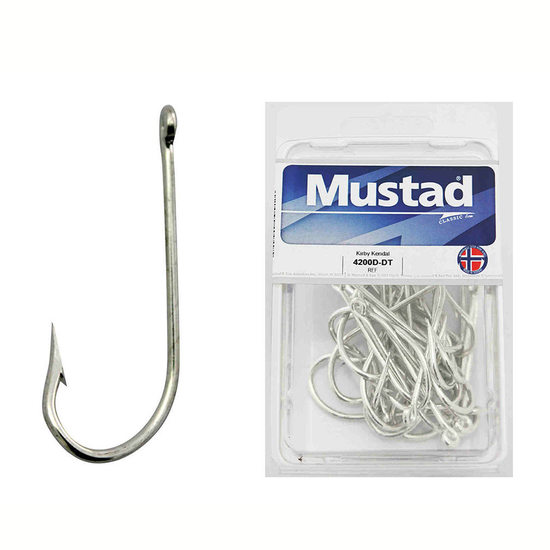 Mustad 34007 Stainless O'shaughnessy Hooks Sz 10/0 25pc