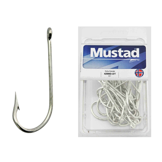 Mustad 92554npnr - Size 1 Qty 50 - Big Red X-Strong Chemically Sharpened