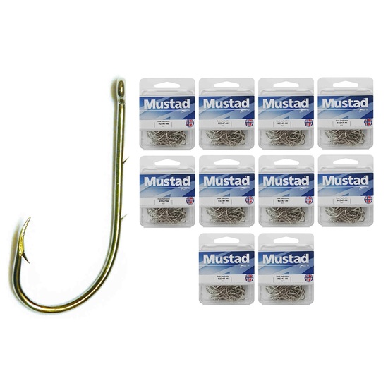 Mustad Nickel Steelhead Hooks, Size 2, #92168, 100 Count, 1 Box (New)
