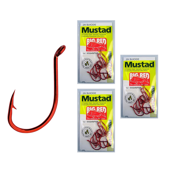 Mustad Red Baitholder Pre-Packed Fishing Hooks - Outback