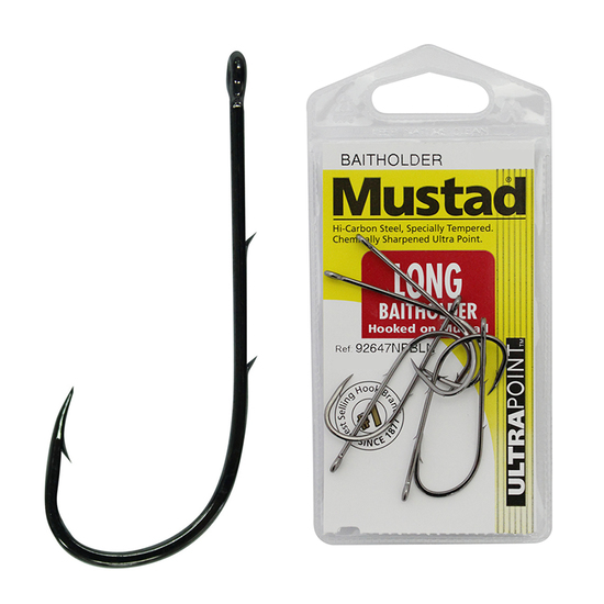Mustad 34042NPBLN Worm Hooks (Size: 2, Pack: 15) [MUST34042NPBLN