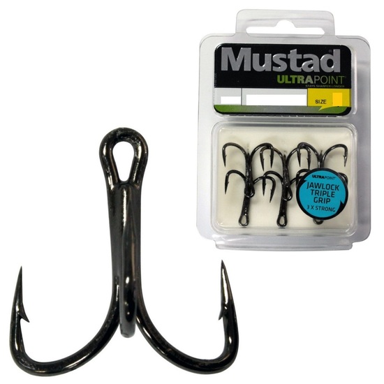 1 Packet of Mustad 36330NPDS 4X Strong Saltism Ultrapoint Treble Hooks