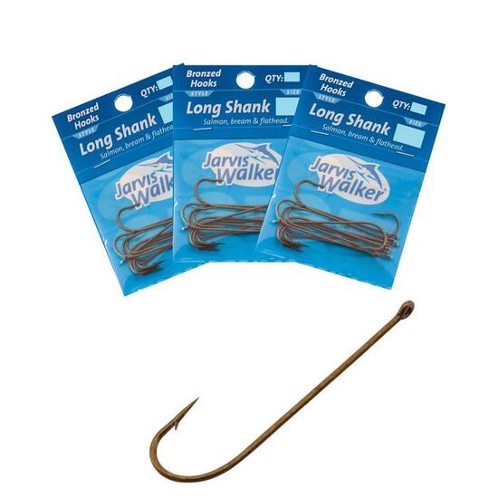 Bulk 3 Pack of Size 12 Jarvis Walker Bronze Long Shank Hooks Qty: 60 Hooks