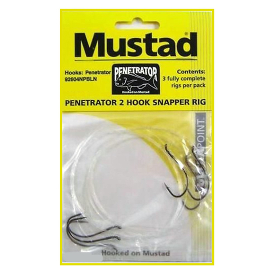 Size 6/0 Mustad Hand Tied Snelled Rigs with 39951NPBLN Chemically