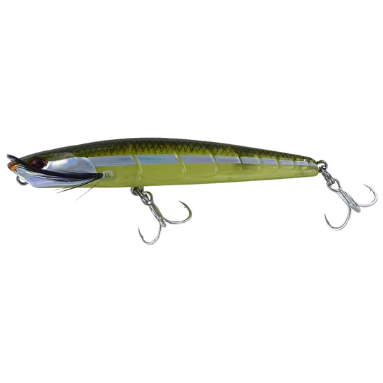 Chasebaits Lures Skinny Dog 65mm Surface Walker Top Water Lure - Olive Gar