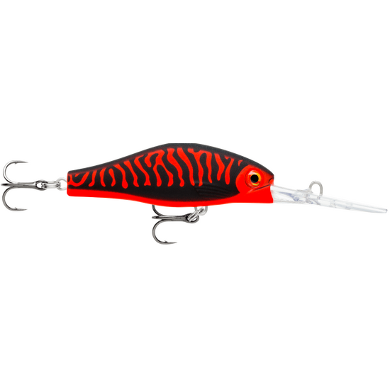 5cm Rapala Shadow Rap Jack Deep Diving Crankbait Lure - Matte Black Red UV