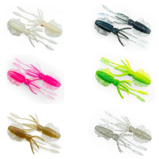 6 Pack of 60mm Chasebait Curly Prawn Soft Body Scented Fishing Lures -  Pearl Prawn