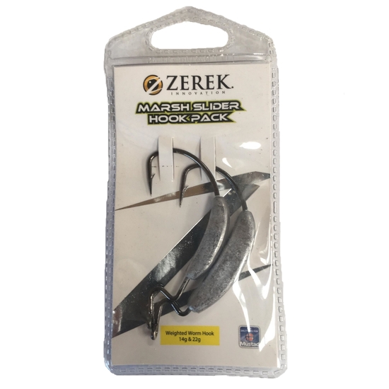 Zerek Weighted Worm Hook Pack for 4 Inch Live Cherabins - Weedless Jig  Heads