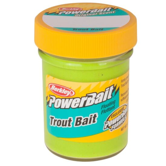 50gm Tub of Chartreuse Berkley Powerbait Trout Bait Dough - Original Scent