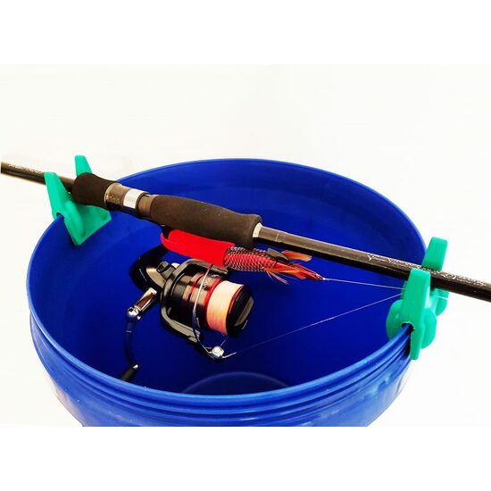 Bucket Fishing Rod Holder - Clips To Most Buckets - Rod Touch By