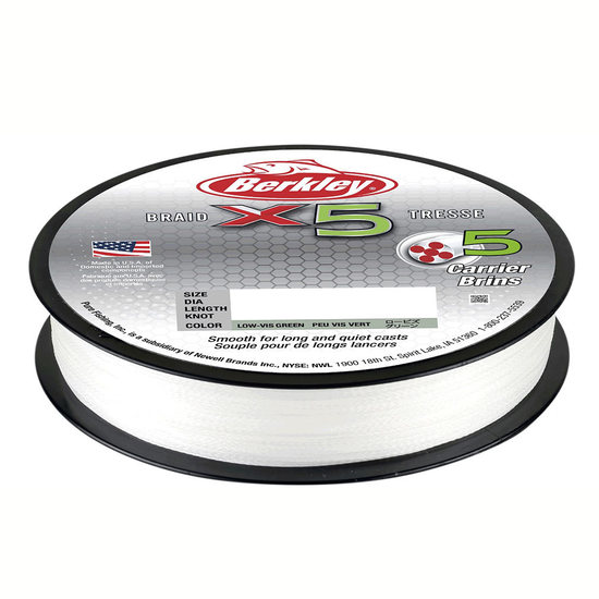 Berkley X5 Braided Fishing Line 1.8 Kilo / 4lb 150M Spool Crystal White 