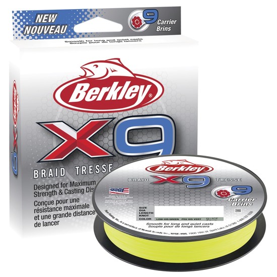 Berkley X9 Braided Fishing Line 300M Spool Flame Green -6.8 Kilo/15lb