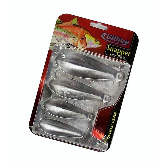 Gillies Large Snapper Sinker Mould Combo-Makes 4 Different Snapper Sinkers  at a Time