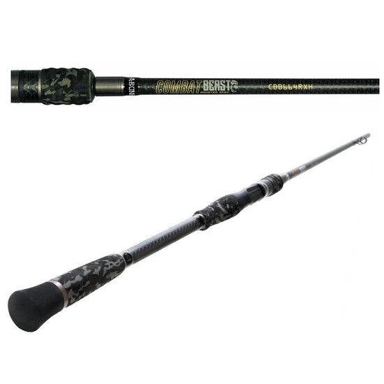 Bone Combat Beast Fast Taper Carbon 2 Piece Baitcaster Fishing Rod (Length/Line Rating:6'6/20-40lb)