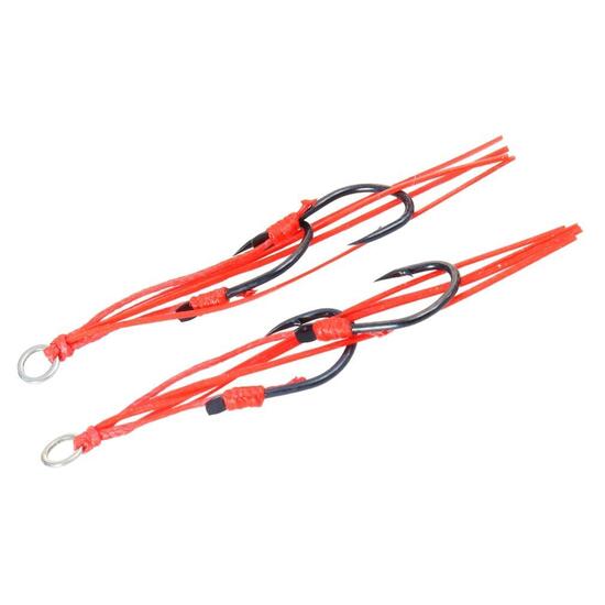 2 Pack of Small TT Lures Red Assist Hooks - Rigged with Owner Hooks