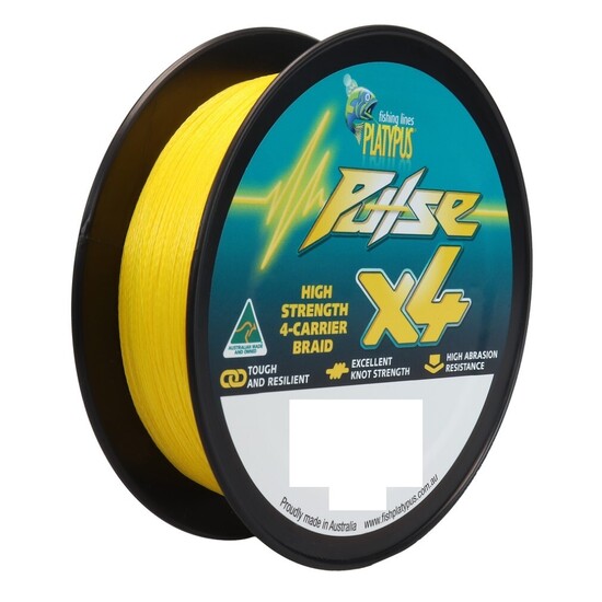 300m Spool Of 6lb Platypus Pulse X4 Braided Fishing Line - Aussie Gold Braid