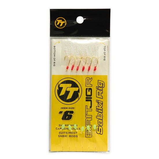 TT Fishing Size 10 Bait Jig R 6 Hook Sabiki Rig Tinsel Jig