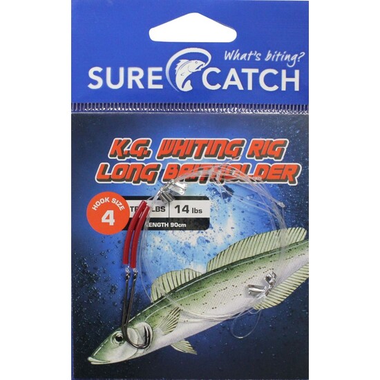 Surecatch King George Whiting Rig with Chemically Sharpened Long Baitholder Hooks [Hook Size: 4]