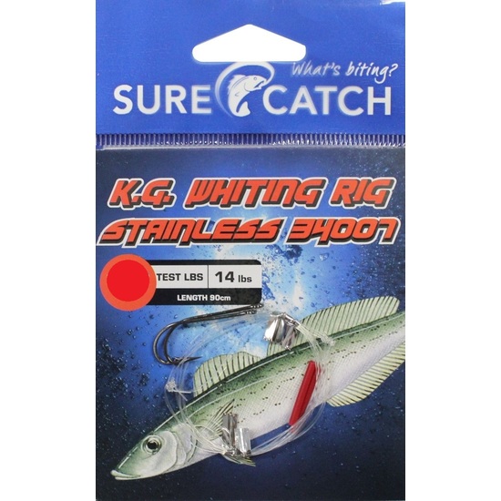 Surecatch King George Whiting Rig with Stainless Steel 34007 Hooks [Hook Size: 4]